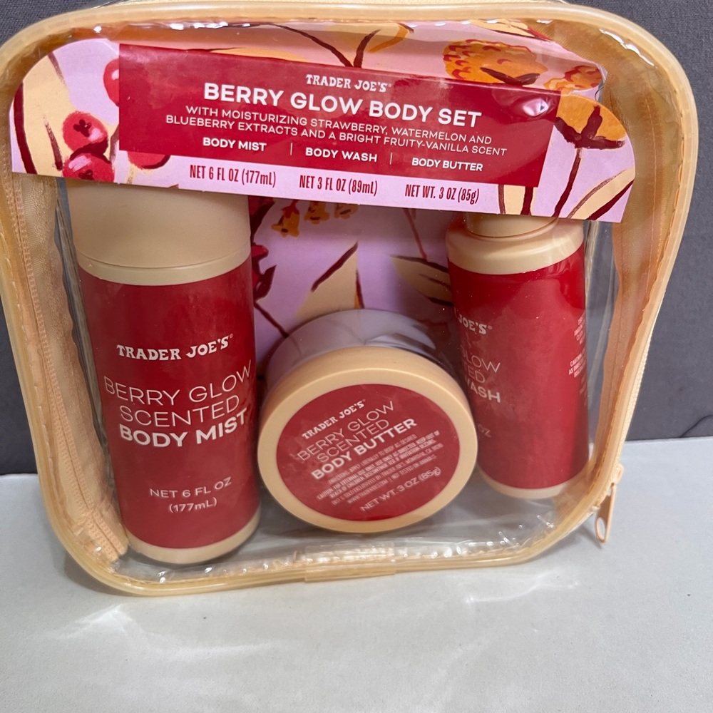 Trader Joe's Berry Glow Body Set - Red